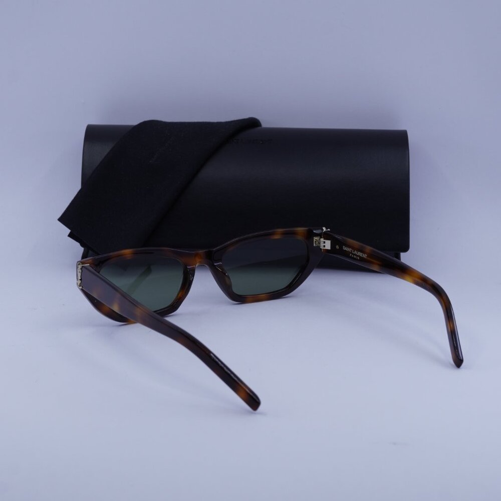 Saint Laurent SLM126 003 Cat Eye Sunglasses - Havana / Green - Picture 4 of 10